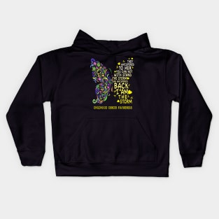 childhood cancer butterfly i am the storm Kids Hoodie